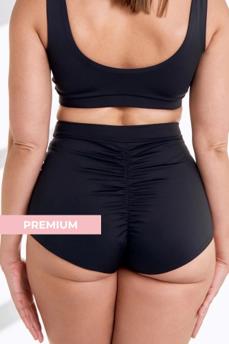 Szorty do pole dance Basic z wysokim stanem i marszczeniem