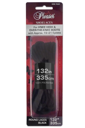 Czarne sznurówki do kozaków do kolana PLEASER