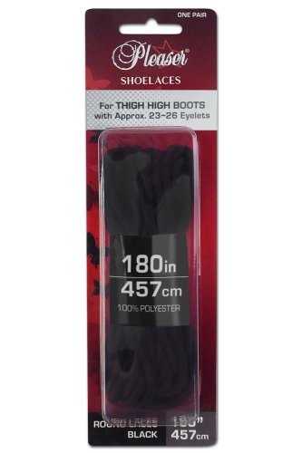 Czarne sznurówki do wysokich kozaków PLEASER