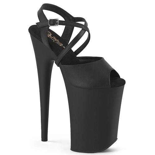 INFINITY-924 Blk Faux Leather/Blk Matte PLEASER