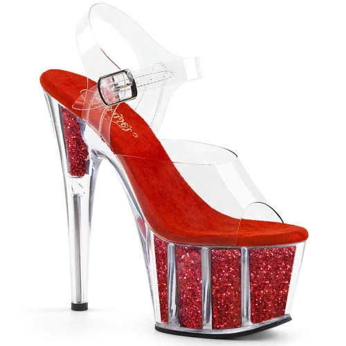ADORE-708G Clr/Red Glitter Inserts