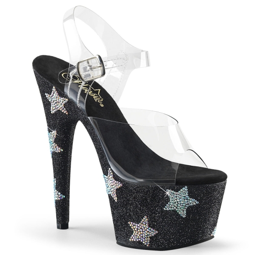 ADORE-708STAR Clr/Blk Glitter-ABRS