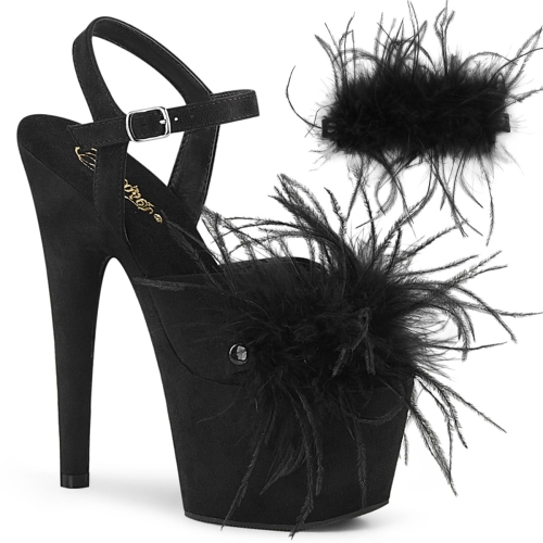 ADORE-709F Blk Faux Suede-Feather/Blk Faux Suede