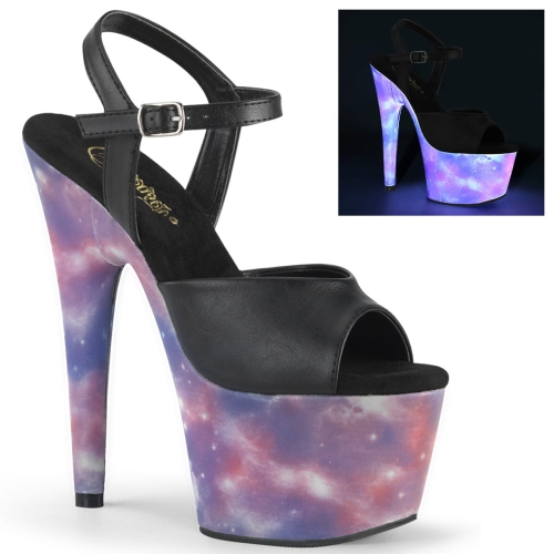 ADORE-709REFL Blk Faux Le/Purple-Blue Reflective