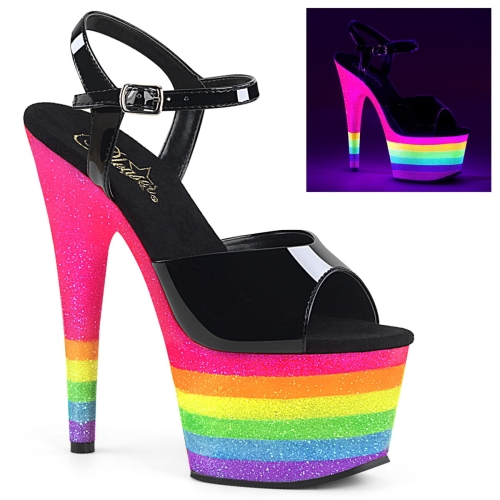 ADORE-709UVRB Blk/Neon Rainbow Glitter