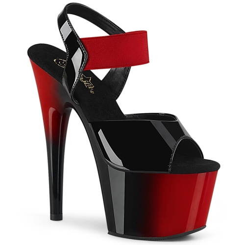 ADORE-714BR Blk Pat-Red Elastic Band/Red-Blk