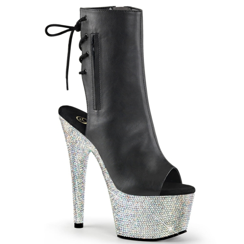 BEJEWELED-1018DM-7 Blk Faux Leather/Slv Multi RS