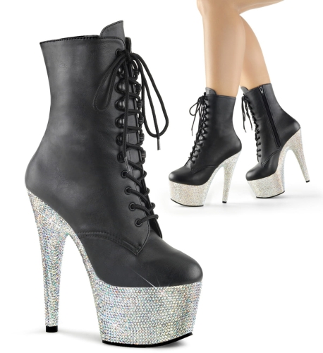 BEJEWELED-1020-7 Blk Faux Leather/Slv Multi RS