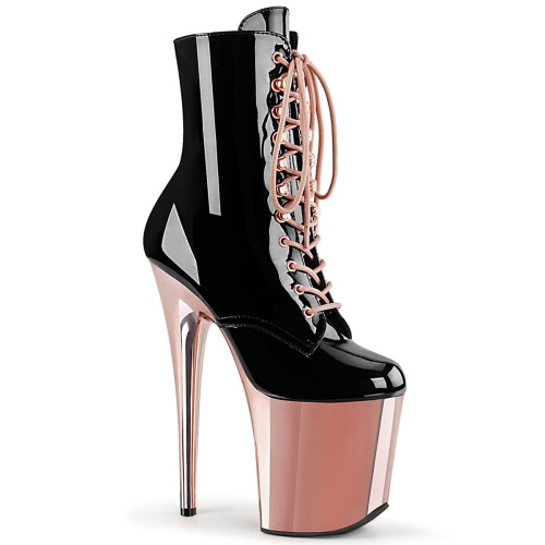 FLAMINGO-1020 Blk Pat/Rose Gold Chrome
