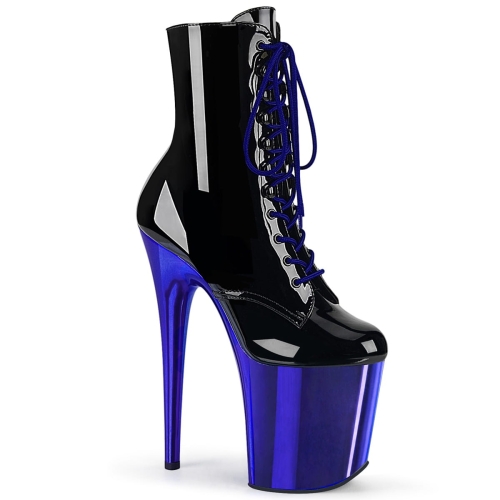 FLAMINGO-1020 Blk Pat/Royal Blue Chrome
