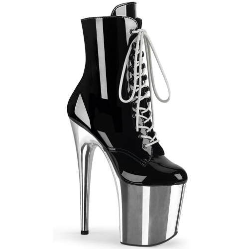 FLAMINGO-1020 Blk Pat/Slv Chrome