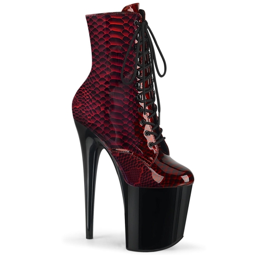 FLAMINGO-1020SP Red Snake Print Pat/Blk