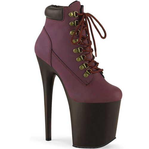 FLAMINGO-800TL-02 Burgundy Nubuck Faux Leather/D. Brown Matte