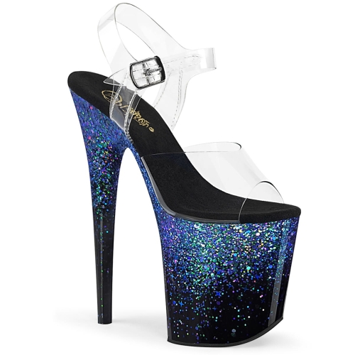 FLAMINGO-808SS Clr/Blk-Blue Multi Glitter