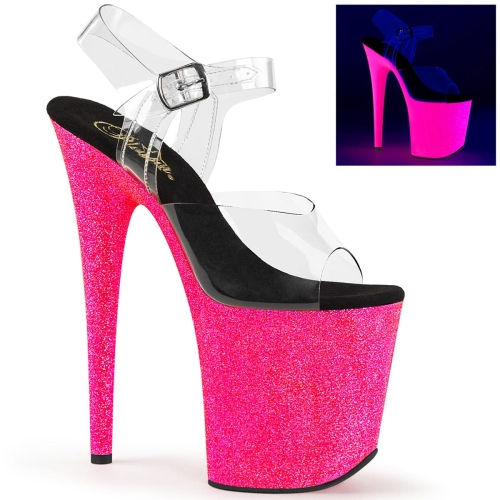 FLAMINGO-808UVG Clr/Neon H. Pink Glitter