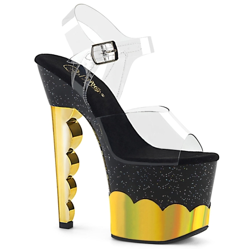 SCALLOP-708-2HGM Clr/Blk-Gold Hologram