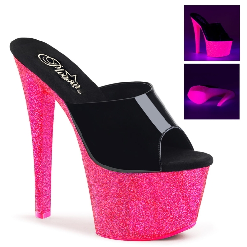 SKY-301UVG Blk Pat/Neon H. Pink Glitter