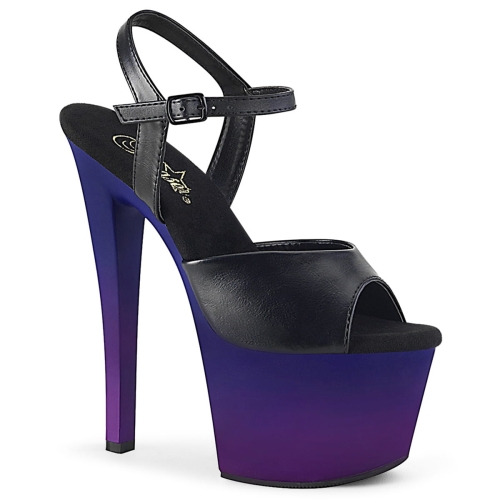 SKY-309BP Blk Faux Leather/Blue-Purple Ombre