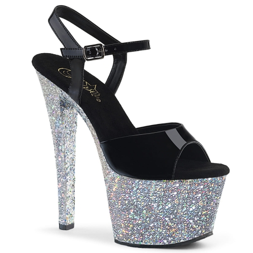 SKY-309LG Blk Pat/Slv Multi Glitter