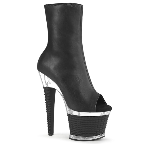 SPECTATOR-1012 Blk Faux Leather/Clr-Blk Matte