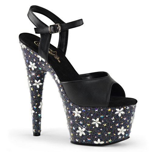 STARBLOOM-709 Blk Faux Leather/Blk-Slv Multi