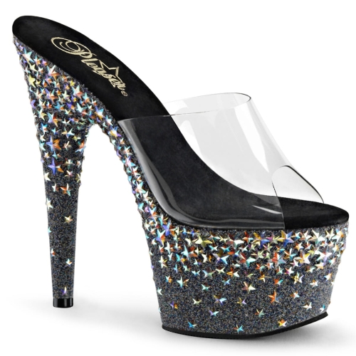 STARSPLASH-701 Clr/Blk(Slv Hologram Stars)