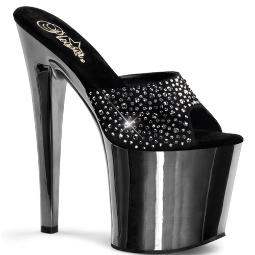 TABOO-701RS Blk Suede-Pewter RS/ Pewter Chrome