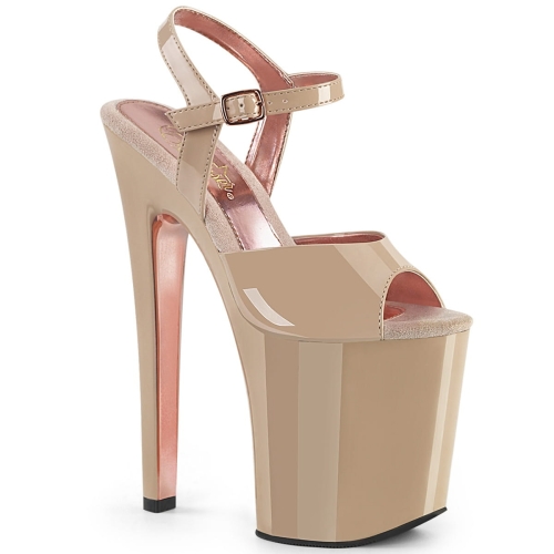 XTREME-809TT Nude Pat/Nude-Rose Gold Chrome